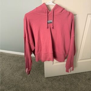 Adidas Pink Cropped Hoodie for Women